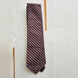 Robert Talbott Red and Navy Diagonal Stripe Tie
